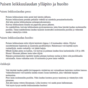 Leikkuulaudan ylläpito ja huolto -ohje